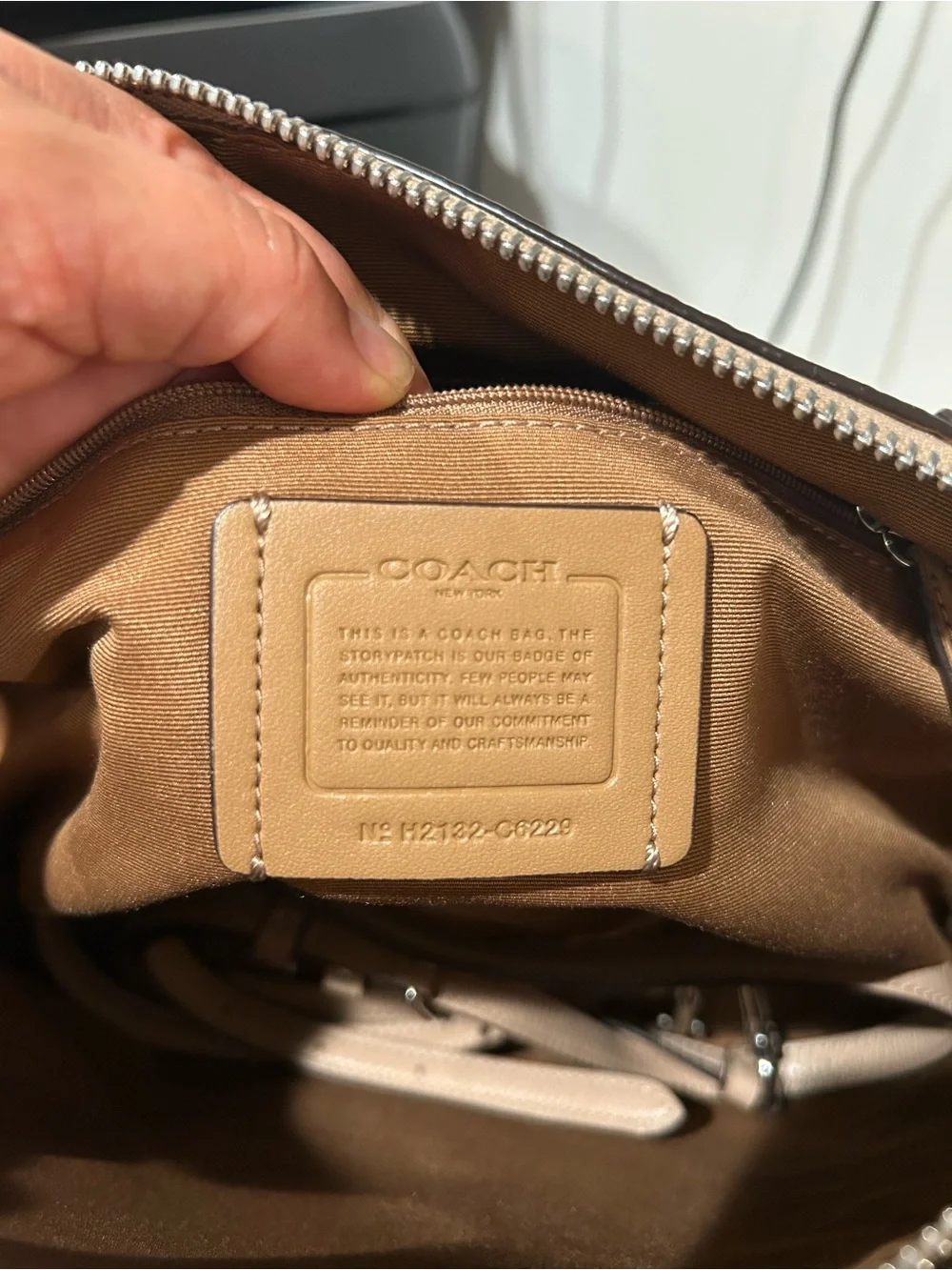 Coach Kacey Satchel Crossbody in Taupe color (Style#C6229)EUC